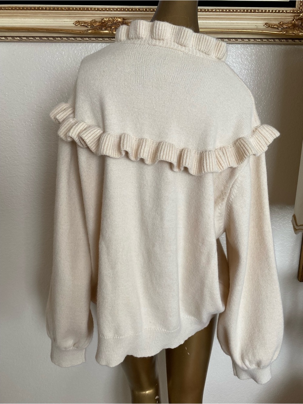 Hyacinth House Ramona Frilled Cream Sweater - Picture 6 of 14